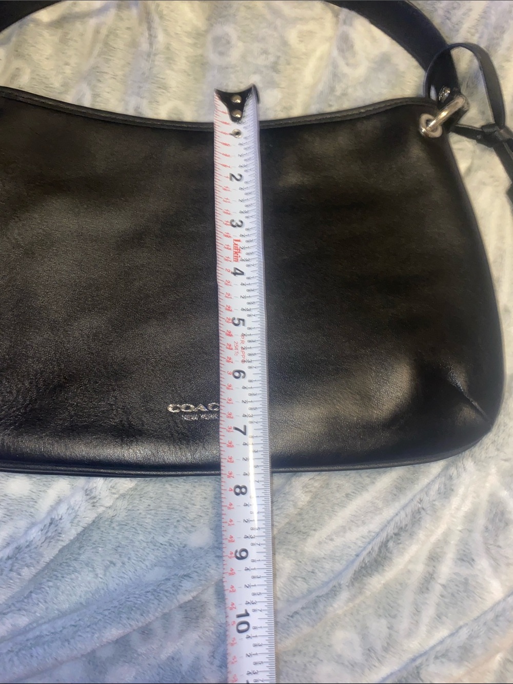 Coach Black Leather Shoulder Bag with Tassel Accent - Picture 10 of 13